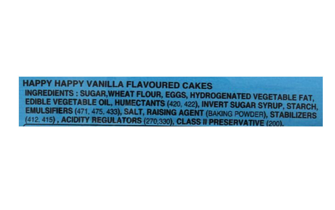 Parle Happy Happy Cakes Vanilla Flavoured   Pack  50 grams